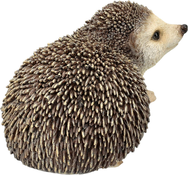 Gartenfigur Igel hebt rechte Pfote – Lebensechte Igelfigur von HotAnt, 13 cm Breite, wetterfest & ha