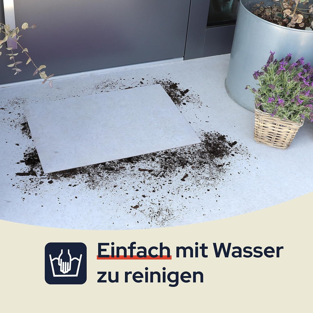 Primaflor Schmutzfangmatte CLEAN – Blau, 90x150 cm | Saugstarke, Schwer entflammbare Fussmatte | Rut
