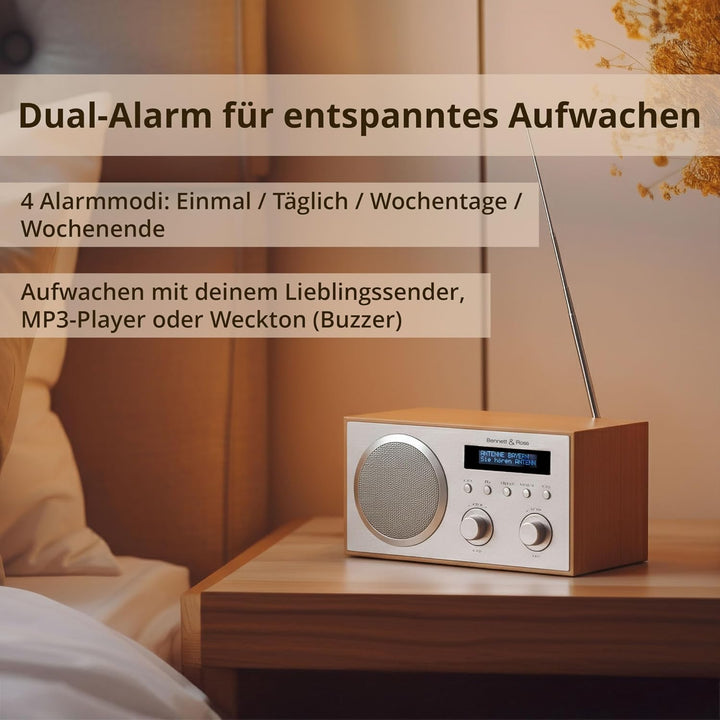 Bennett & Ross DAB-258 NT Vikedal DAB+/FM Digitalradio - Bluetooth Streaming vom Smartphone - USB MP