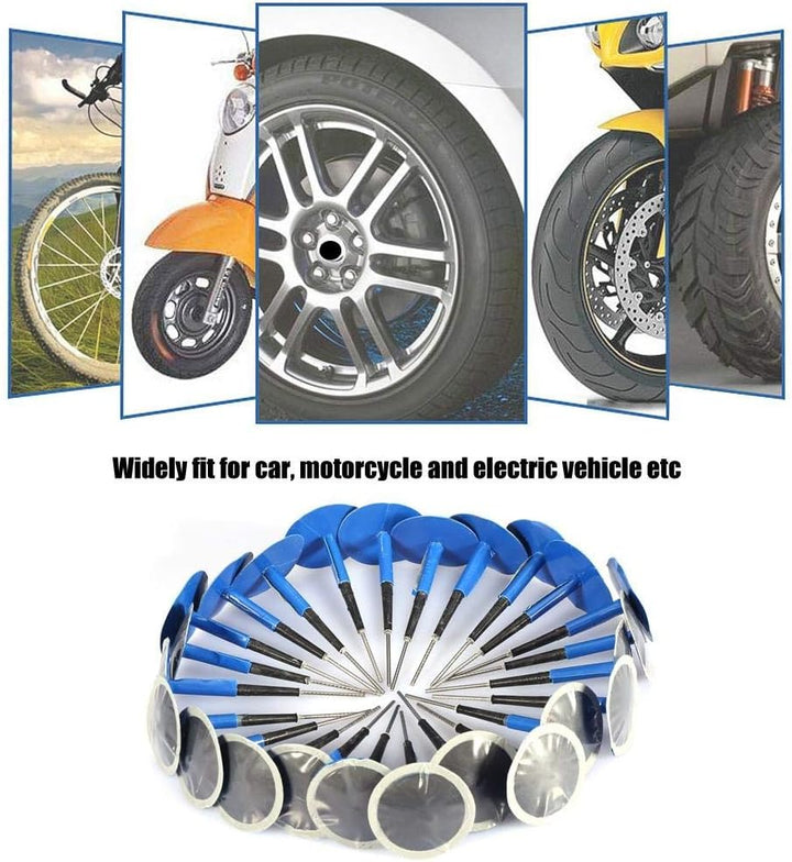 EVGATSAUTO Reifenstopfen Patch Gum, 24 Stück Auto Motorrad Universal Tubeless Rubber Blue Reifenpunk