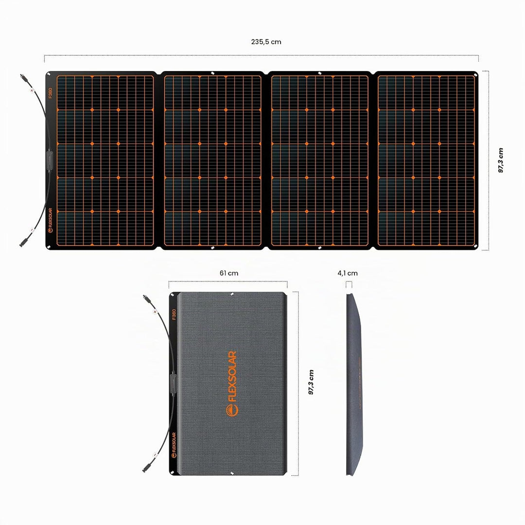 FlexSolar Solarpanel Faltbar 360W,Kit Monokristalline ETFE Material Solarpanel für Powerstations IP6
