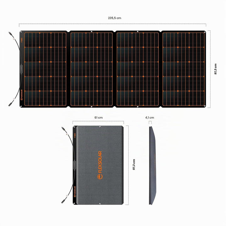 FlexSolar Solarpanel Faltbar 360W,Kit Monokristalline ETFE Material Solarpanel für Powerstations IP6