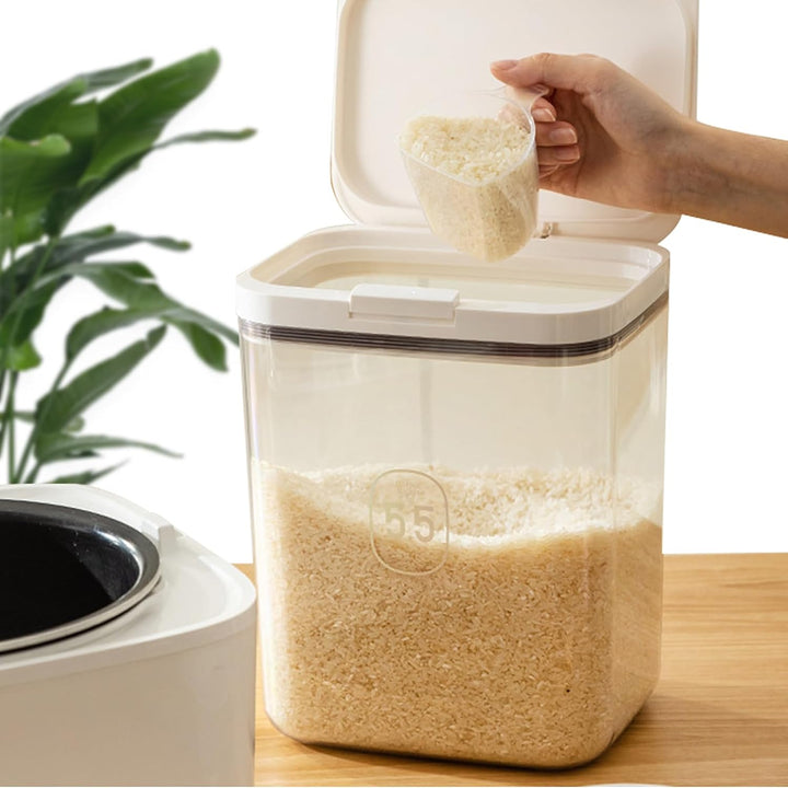 Luftdichter Reis-Aufbewahrungsbehälter, Mehlbehälter, 4,5 kg/5,81 qt, transparenter Lebensmittelbehä