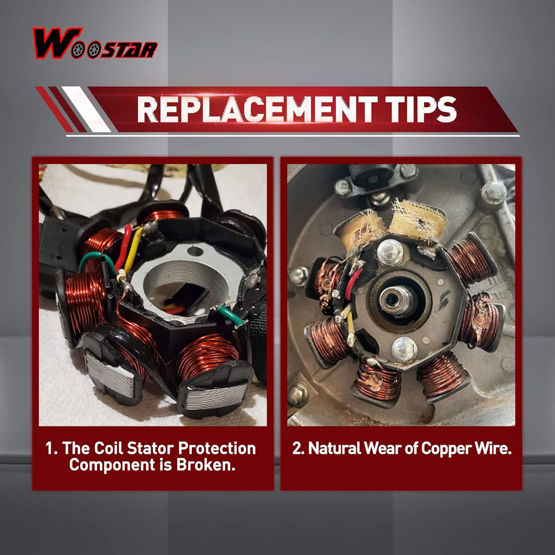 WOOSTAR 18 Spule Magneto Stator Ersatz für Warrior 350 YFM350 Raptor 350 YFM350 Wolverine 350 YFM350
