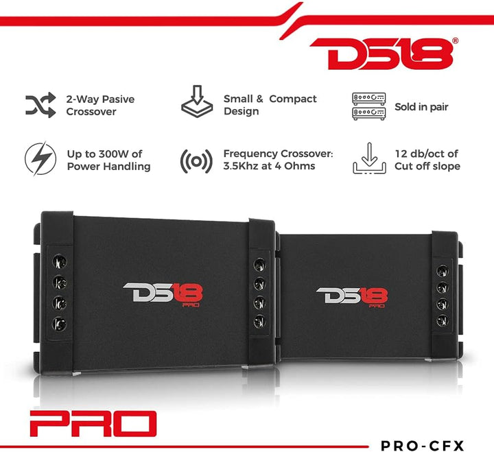 DS18 PRO-CFX 2-Wege-Autoradio-Passiv-Frequenzweiche, ideal für Hochtöner und Mitteltöner – Leistung