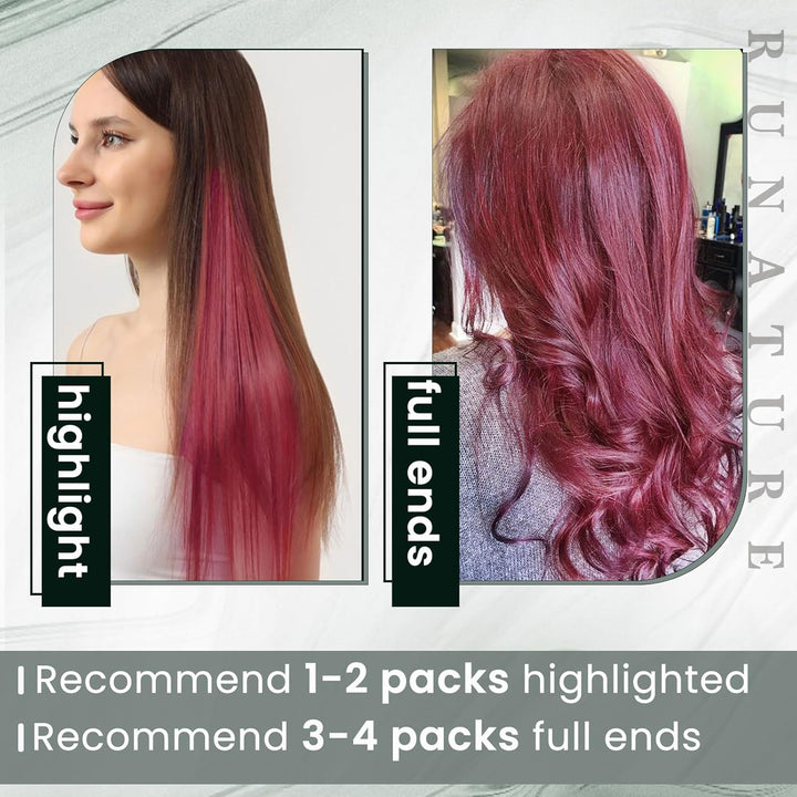RUNATURE Bonding Extensions Echthaar Burgundy I Tip Echthaar Extensions Burgundy Bonding Keratin Haa