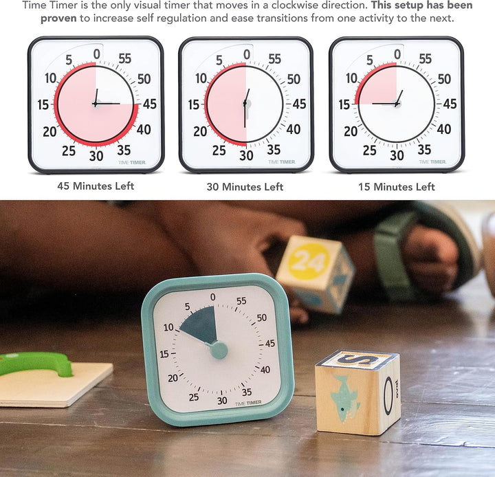 Time Timer Home MOD — 60 Minuten Kinder visueller Timer Home Edition — für Heimschule Zubehör, Lernw