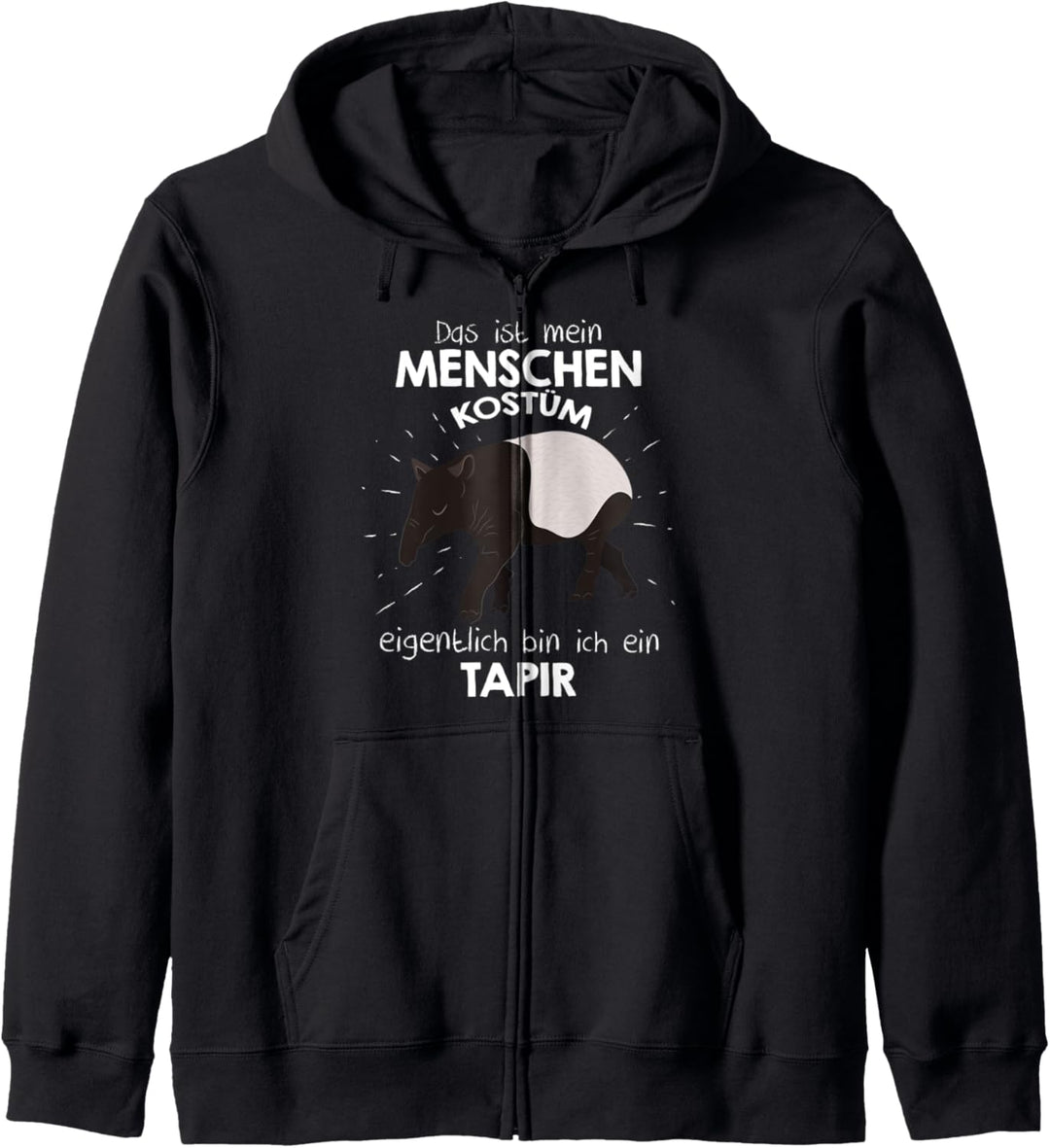 Mein Menschen Kostüm Bin ich ein Tapir, Halloween Outfit Kapuzenjacke