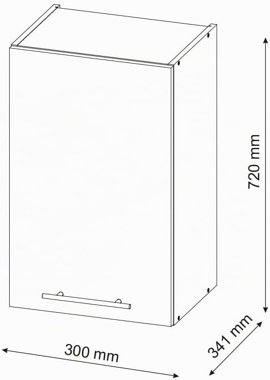 Vicco Hängeschrank Fame-Line, Anthrazit Hochglanz/Weiss, 30 cm Anthrazit Hochglanz Hängeschrank 30 c