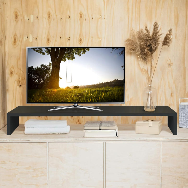 TV-Aufsatz mit Erhöhung,PC Regal Aufsatz Bildschirmerhöhung Hochglanz, Ideal für TV-Erhöhung und Sch