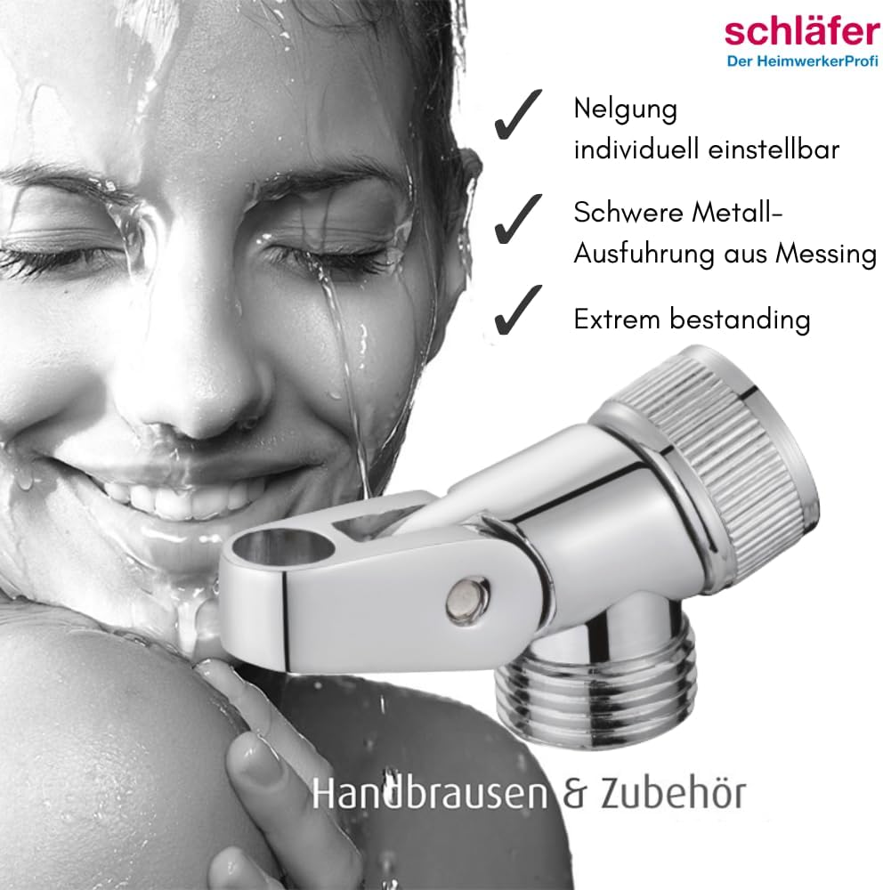 Schläfer 8122013 | Handbrausehalter 1/2" Metall, Halterung für schwenkbare Handbrausehalterung, Schw