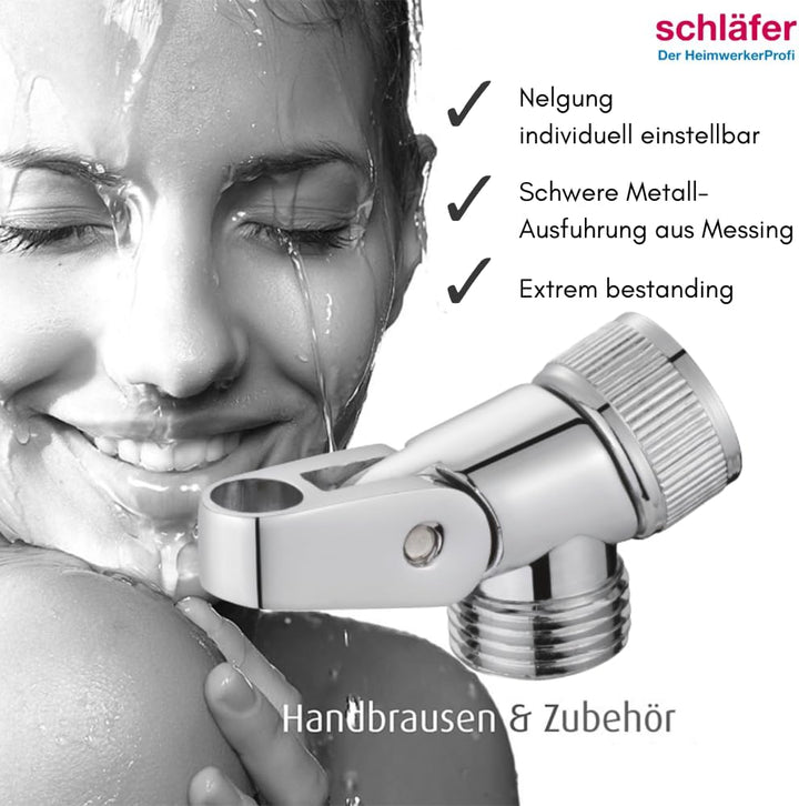 Schläfer 8122013 | Handbrausehalter 1/2" Metall, Halterung für schwenkbare Handbrausehalterung, Schw