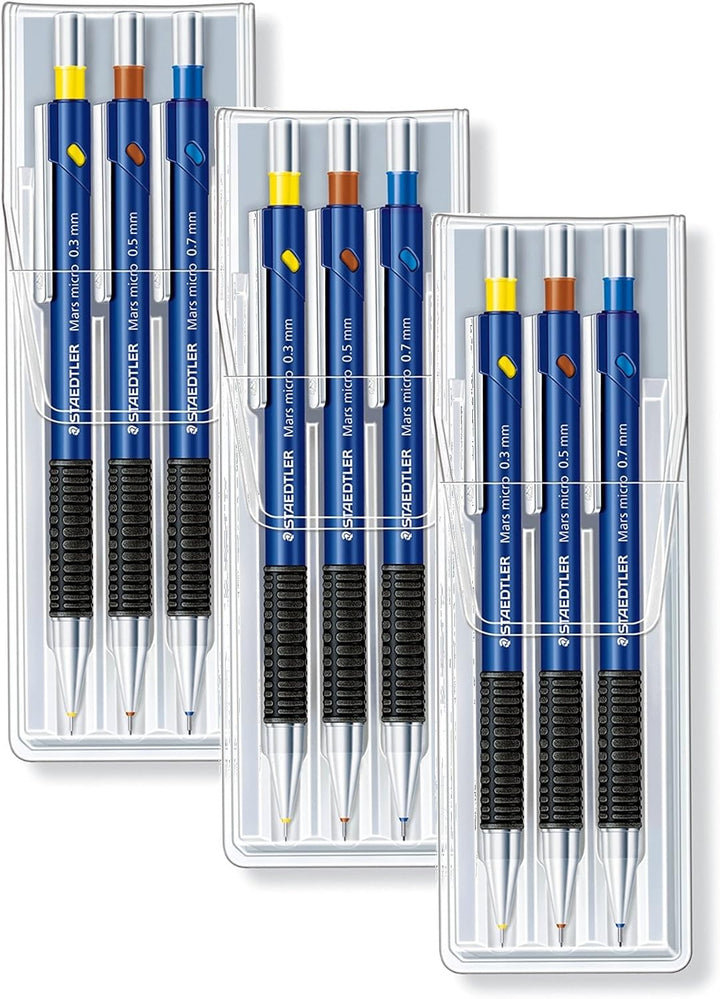 3x Staedtler 775SCWP3 - Marsmicro 0,3-0,7 3er Set farbig (3, Ohne Nachfüllminen)