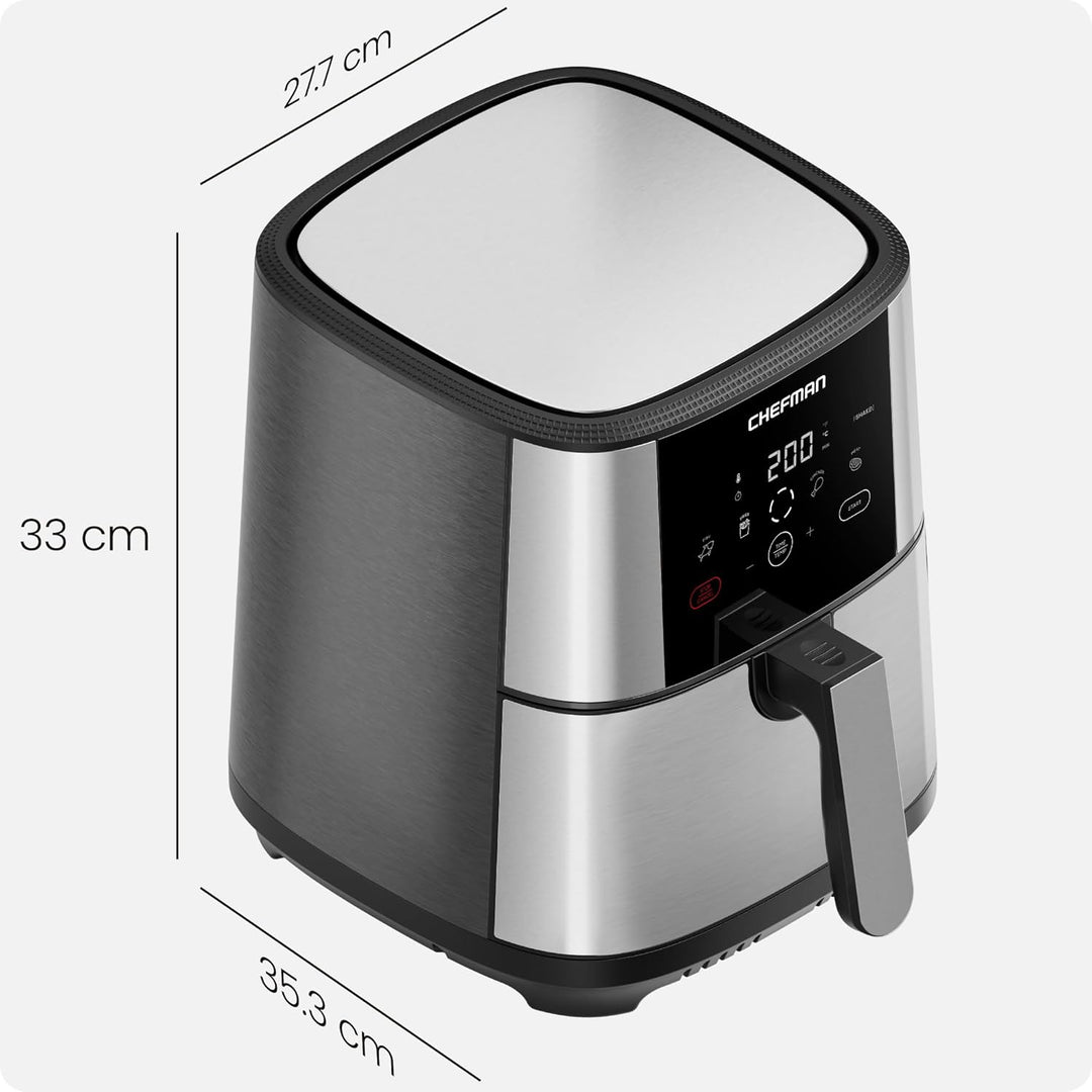 Chefman TurboFry Touch Heissluftfritteuse, 4.75L Familiengrösse, One Touch Digital Control Voreinste