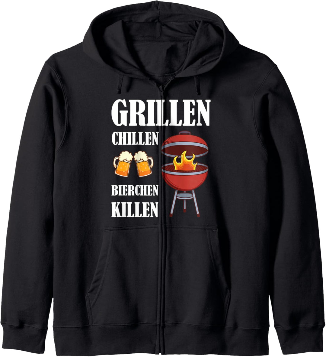 Grillen chillen Bierchen Killen Grill BBQ Grillmeister Kapuzenjacke