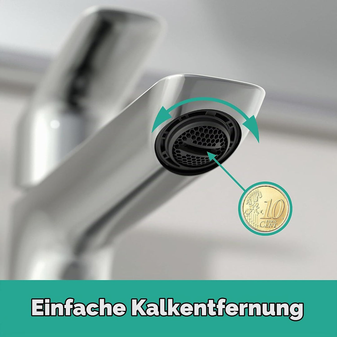 hansgrohe Waschtischarmatur Logis, Wasserhahn Bad mit Auslauf Höhe 110 mm, Badarmatur wassersparend,