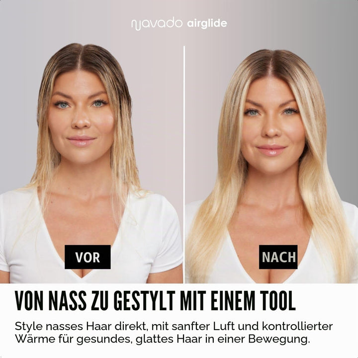 Airglide Airstraight - Glätteisen Wet-to-Dry - Haartrockner & Haarglätter 2-in-1 - Coldshot - Altern