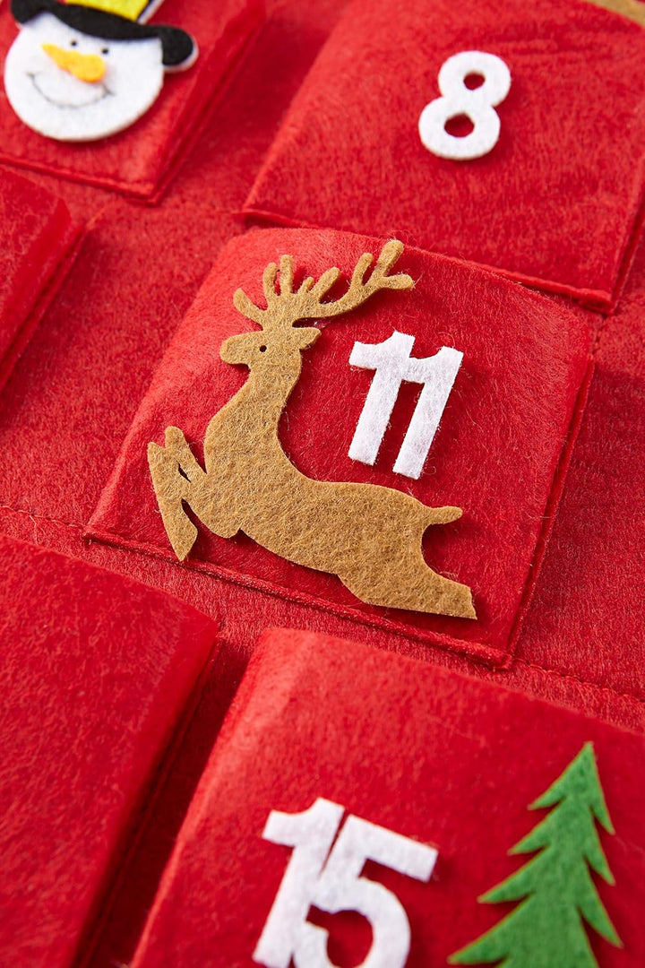 HEITMANN DECO 93341 Filz-Adventskalender Santa - Adventskalender zum Befüllen und Aufhängen - Weihna
