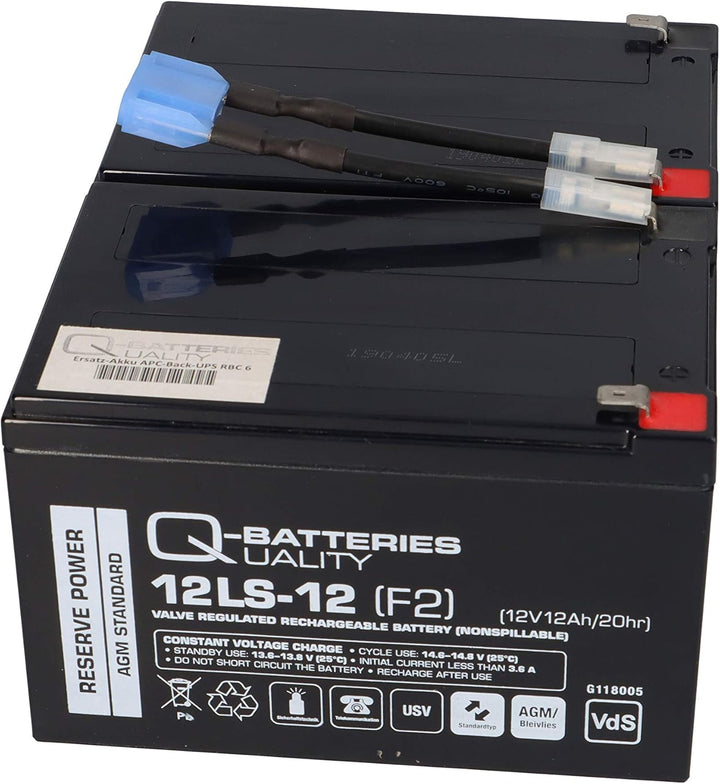 WSB Ersatzakku USV RBC6 RBC 6 BK1250, BP1000I, BP1400, SMC1500I, SMT1000i, SU1000I, SU1000IBX120, SU