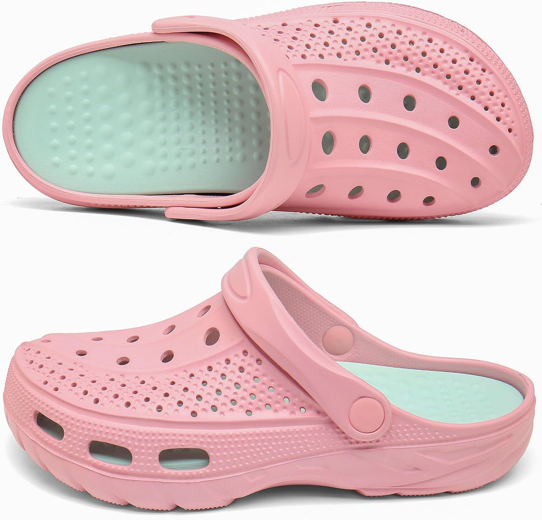 Unisex Clogs Pantoletten Sommer Hausschuhe Strand Sandalen Gartenschuhe mit Fussbett aus Weichem 40/