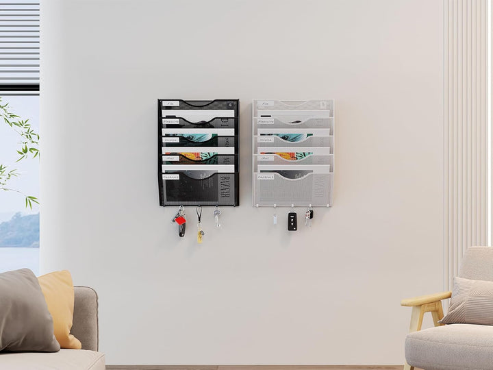 EasyPAG 5 Fächer Metall A4 Zeitschriften Wandhalter Zeitschriftenhalter Wand Aktenablage Dokumentenh