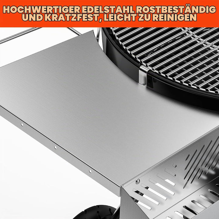 onlyfire BBQ Beistelltisch Outdoor für Weber 57 cm Kugelgrill &amp; Master-Touch Holzkohlegrill, Grill S