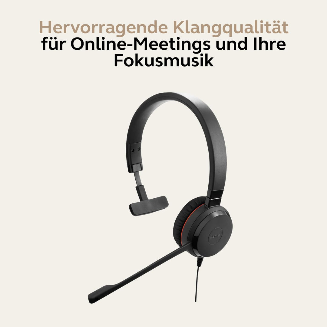 Jabra Evolve 30 II, Unified Communications zertifiziertes Mono-Headset mit Anrufsteuerung, Mikrofon