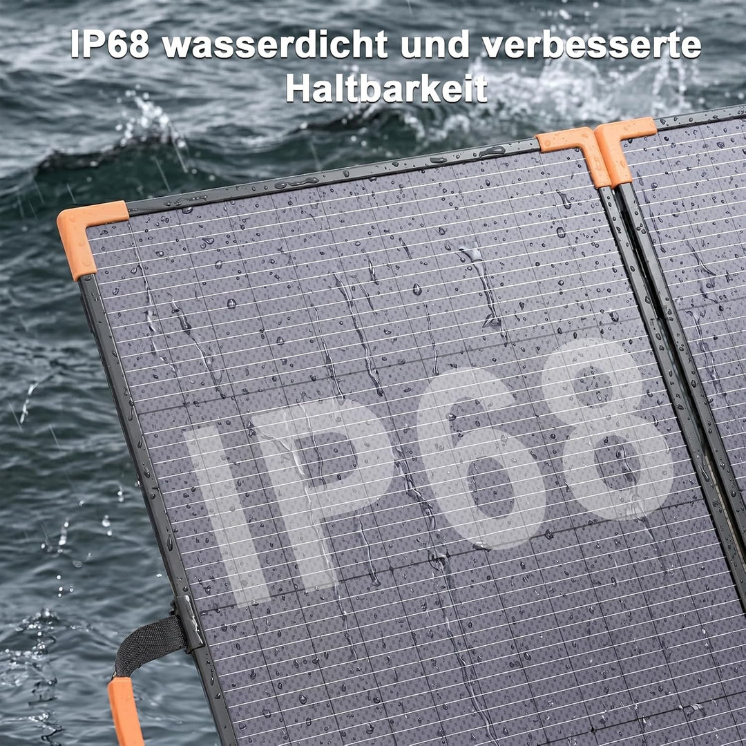 100W Bifaziales Tragbares Solarpanel für Kraftwerke, 20V Faltbares Solarladegerät mit IP68-Wasserdic