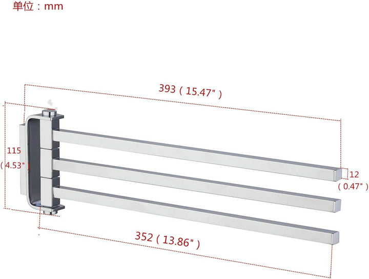 Handtuchhalter Handtuchstange 3 Armen Elegance 180° drehung Wandmontage Handtuchständer aus Messing，