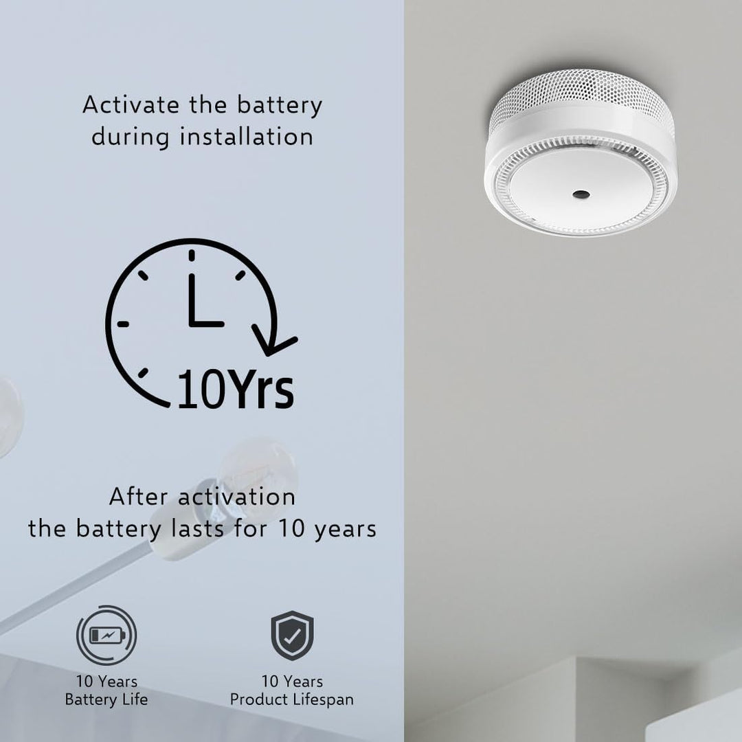 ELRO FS801061 FS8010 Mini Rauchmelder-Kompakt Design-mit 10 Jahres Batterie-EN 14604-6-Pack Rauchmel