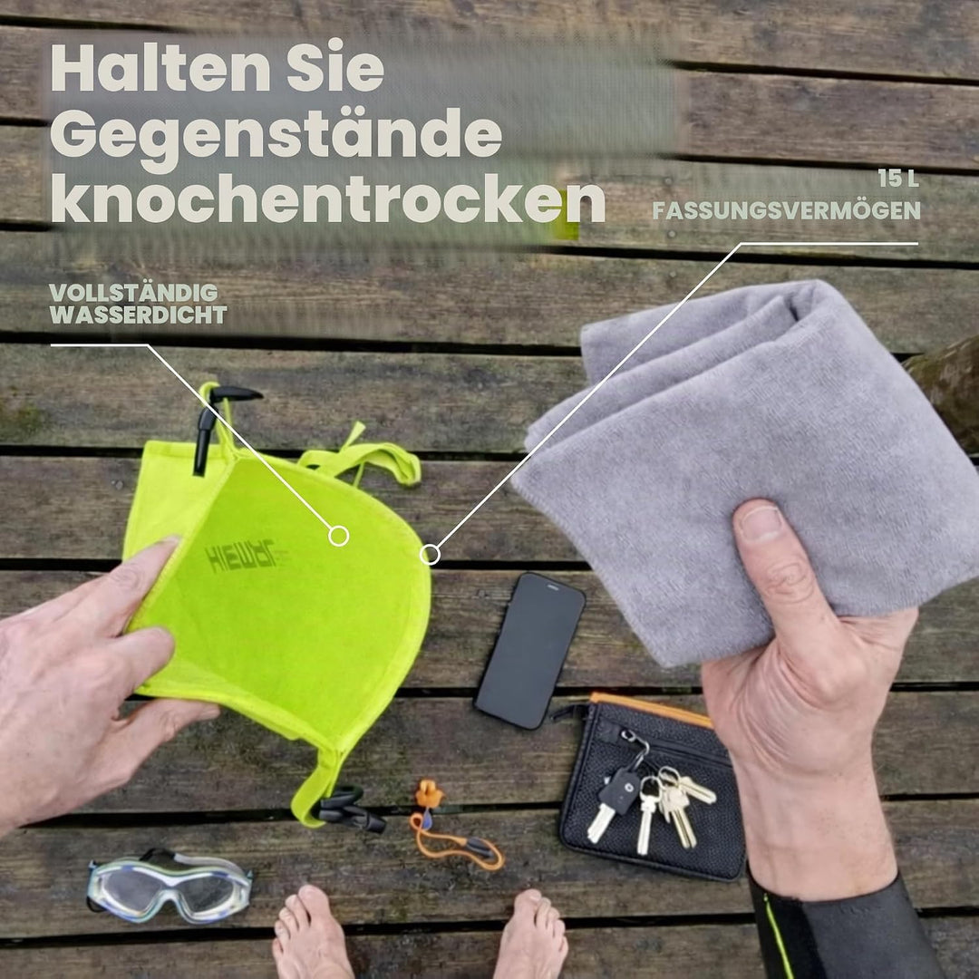 Schwimmboje für offenes Wasser mit Trockensack, 15 l, vollständig wasserdichte Schwimmblase, sicher