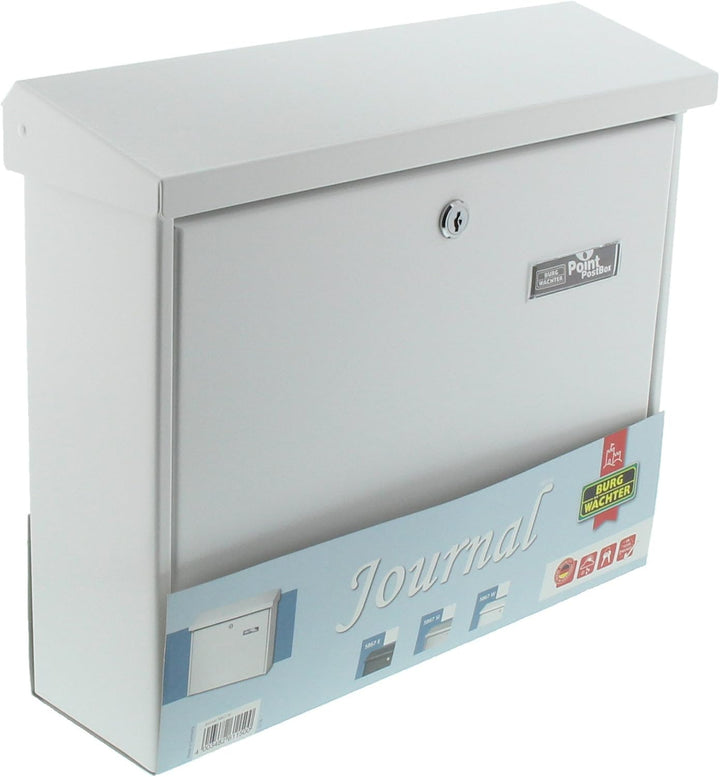 Burg Wächter Journal 5867 W, Weiss, 320 x 377 x 115 mm Weiss Briefkasten, Weiss Briefkasten