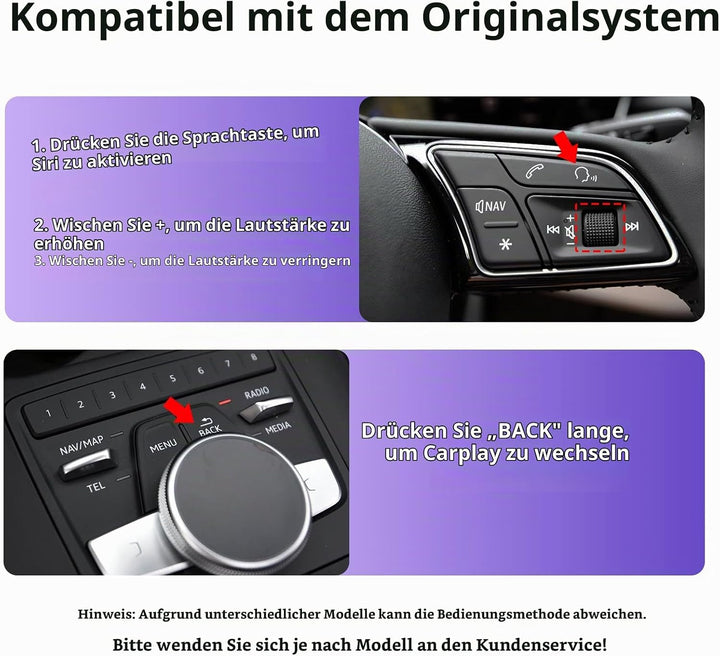 EZoneTronics Wireless CarPlay &amp; Android Auto Retrofit Kit Decoder für Audi A4/A5/A6/A7/Q2L/Q5L/Q7 20