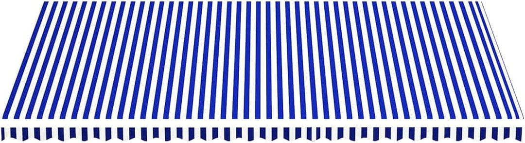 Goliraya Markisenbespannung Sonnenschutz Markisenstoff Markisentuch Markise Blau und Weiss 6x3,5 m O