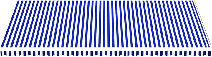 Goliraya Markisenbespannung Sonnenschutz Markisenstoff Markisentuch Markise Blau und Weiss 6x3,5 m O