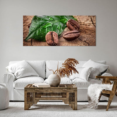 Wandbilder Dekoration Wohnzimmer Aroma Kaffee Pflanze Samen Panorama Bilder auf Leinwand 120x50cm Le