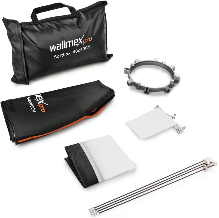 Walimex Pro Softbox Orange Line 40x40 cm für Aurora/Bowens, Aurora/Bowens