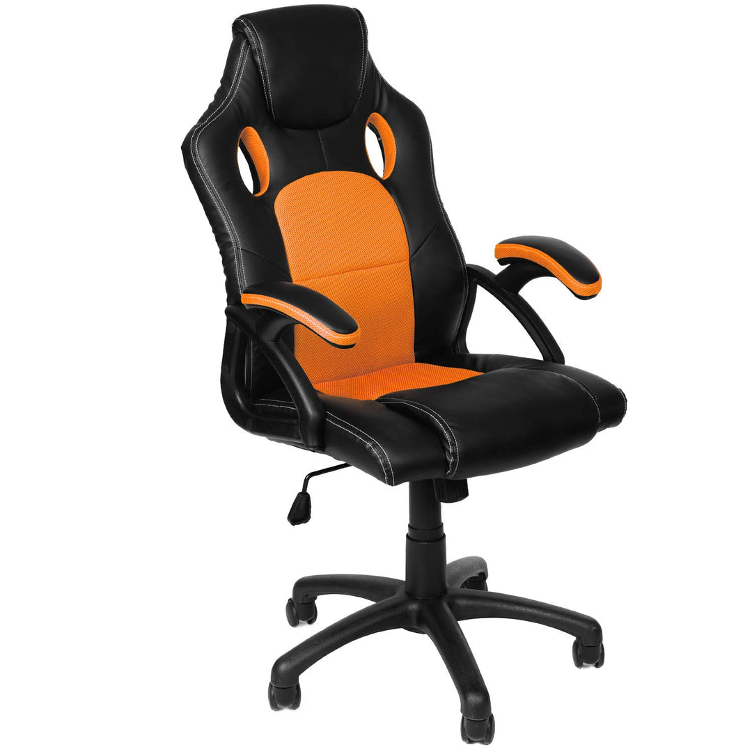 Gamer Stuhl Gaming Schreibtischstuhl Chefsessel Bürostuhl Ergonomisch, Orange, 9 Farbvarianten, gepo