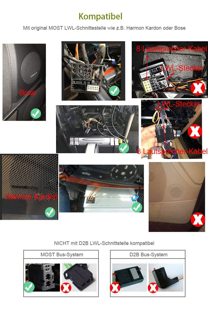 PC001 Most LWL-Verstärker Harman Kardon/Bose Audiosystem Glasfaser Fiber-Optic Decoder Box Für Merce