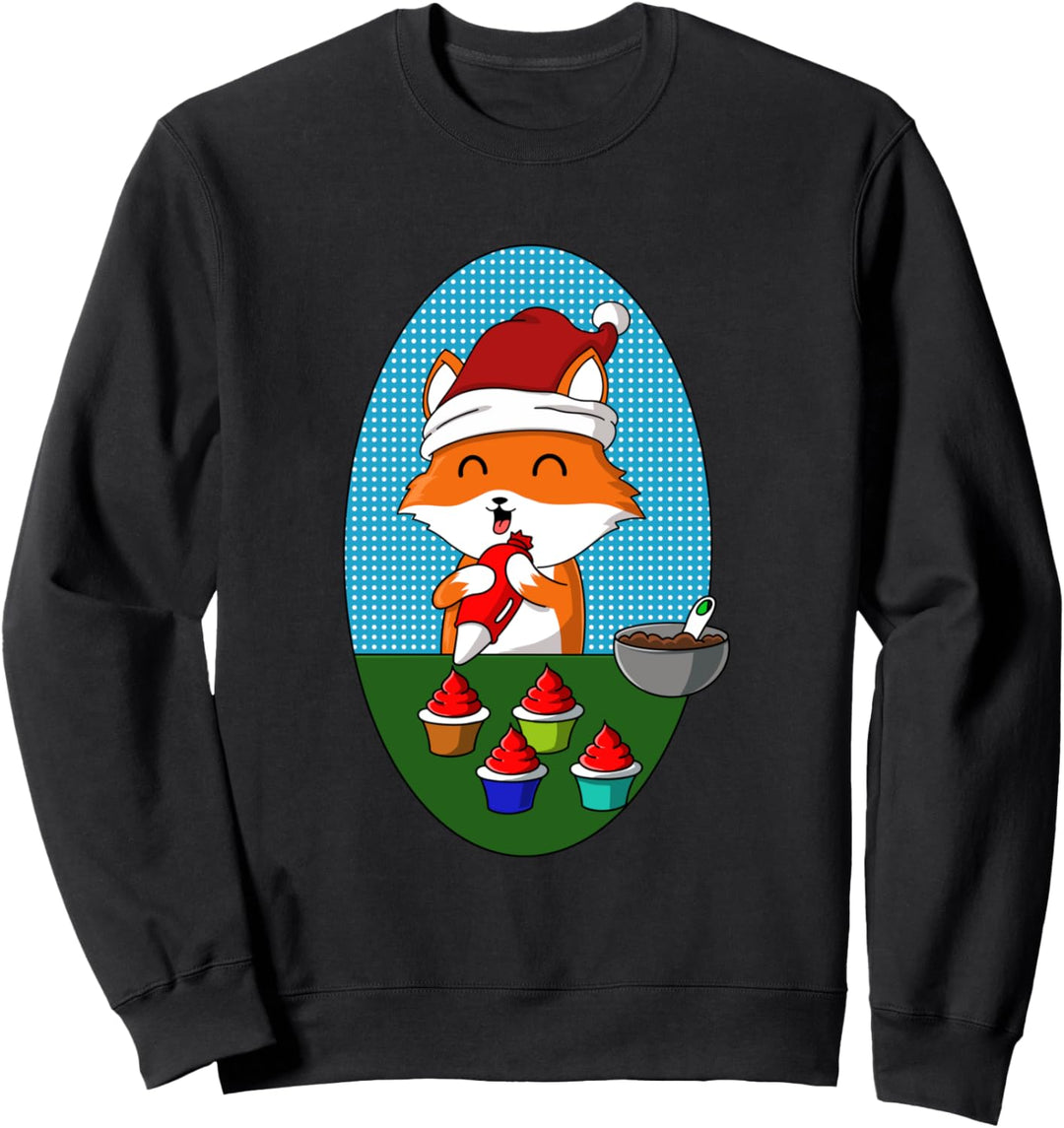 Süsser Fuchs Weihnachten Nikolaus Mütze Backen Sweatshirt