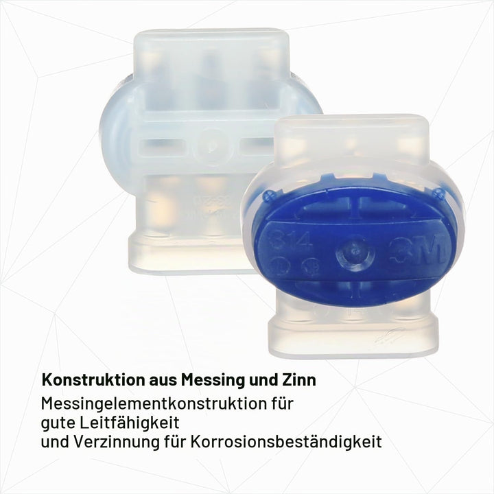 3M 314 Scotchlok Feuchtigkeitsgeschützter Verbinder, maximal 0,5 mm² bis 1,5 mm², Blau (50-er Pack)