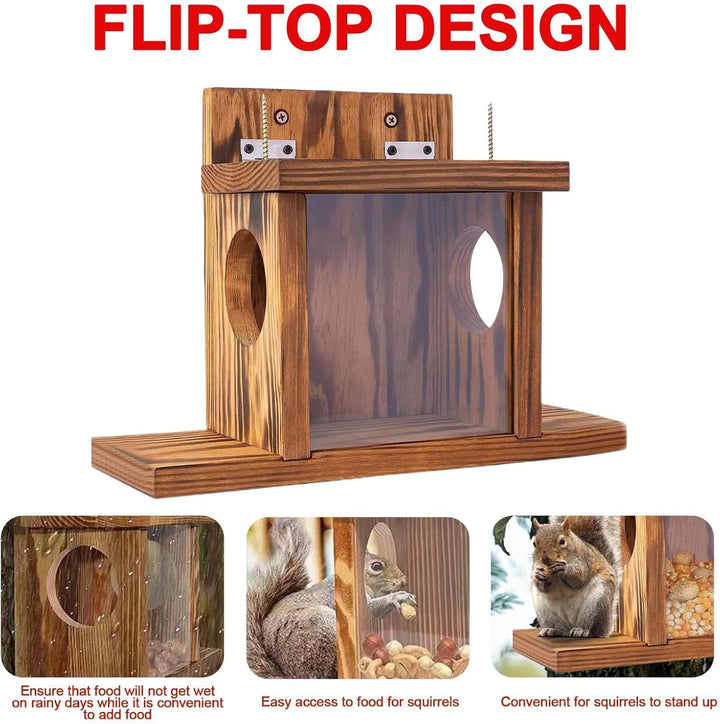 Eichhörnchen Futterhaus Und Futterstation Für Draussen, Wetterfest Futterstation Aus Holz, Eichhörnc