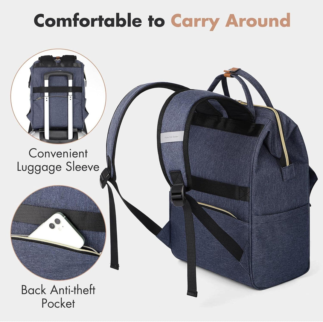 Lekesky Rucksack Damen Laptop Rucksack 15,6 Zoll Schulrucksack Daypack mit Anti Diebstahl Tasche für