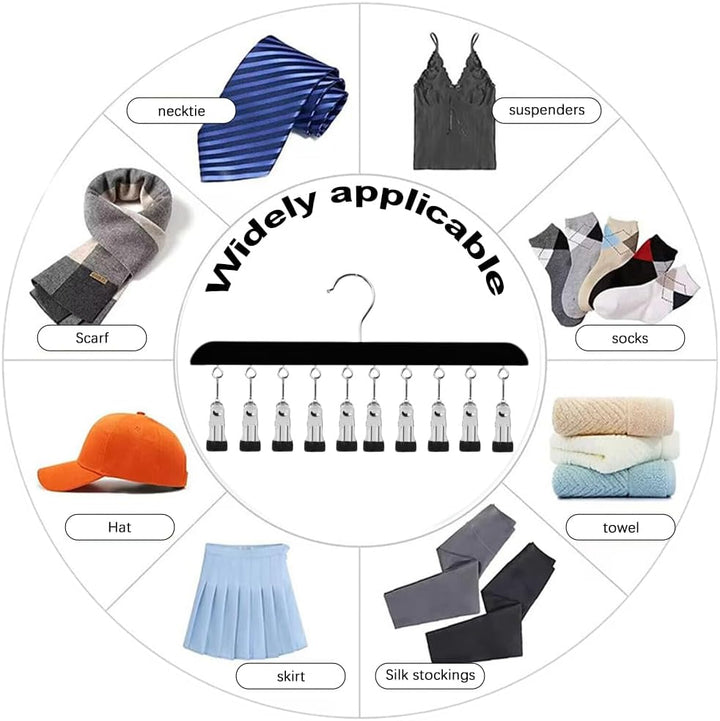 2 Stück Sockentrockner Wäscheständer aus Holz, Winddicht Trockengestell mit 10 Clips für Socken, für