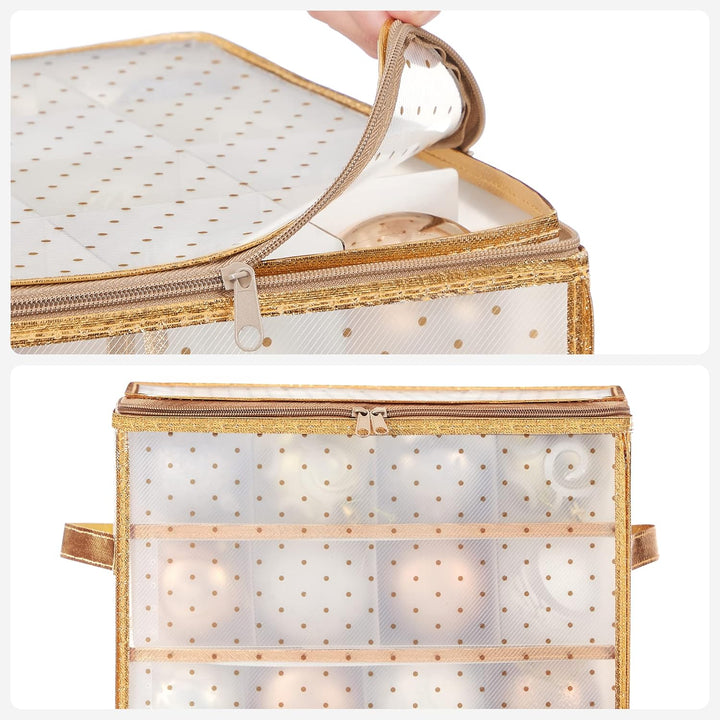 SONGMICS Aufbewahrungsbox für Weihnachtskugeln, 2er Set, Weihnachtskugeln Aufbewahrung, insgesamt 12