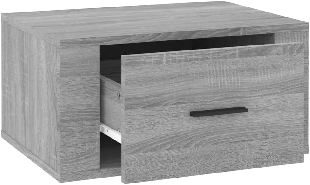 WIFESE Wand-Nachttisch Grau Sonoma 50x36x25 cm Nachtschrank Nachtkästchen Bedside Table Nightstand N