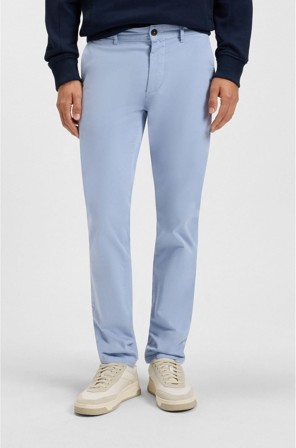 BOSS Herren Chino Slim Slim-Fit Hose aus elastischem Baumwoll-Satin 31W / 32L 470open Blue, 31W / 32