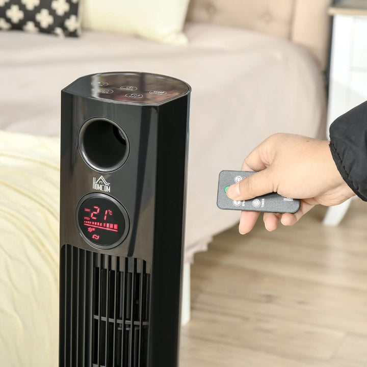 HOMCOM Turmventilator Säulenventilator mit Fernbedienung Standventilator Aroma-Diffusor Timer-Funkti
