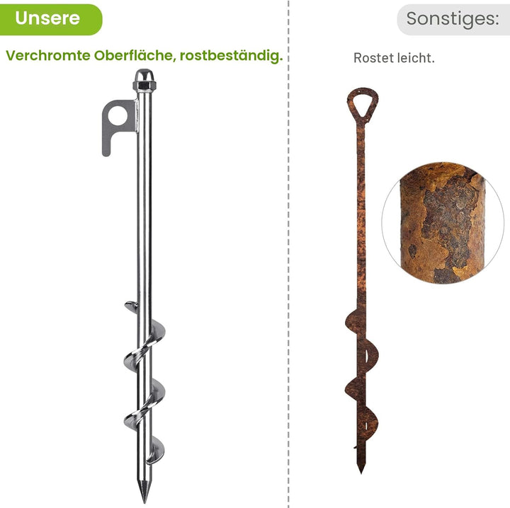 30,5 cm Bodenanker, 4 Stück robuste Zeltheringe, wiederverwendbar, für Campingzelte, Trampoline, Sch