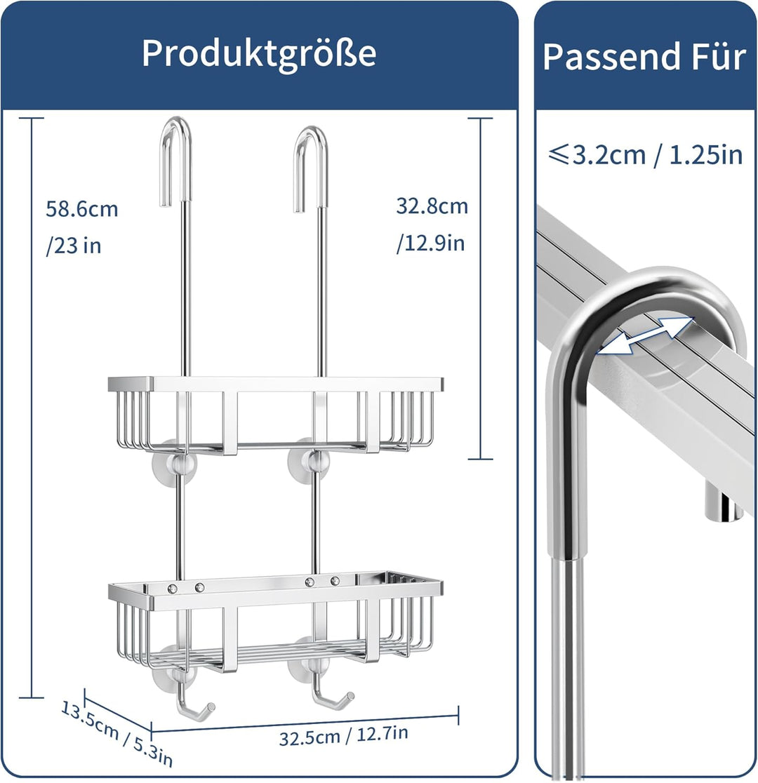pickpiff Duschablage Zum Hängen Duschregal Shampoo Halterung Für Dusche Glastür Duschkorb Ohne Bohre